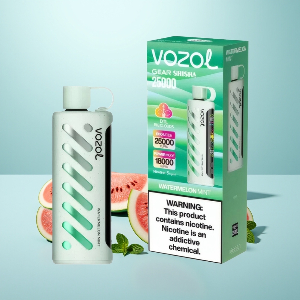 VOZOL Gear Shisha 25000 Puffs אבטיח מנטה Dual Mesh S.i.L.C Tech 1000mAh