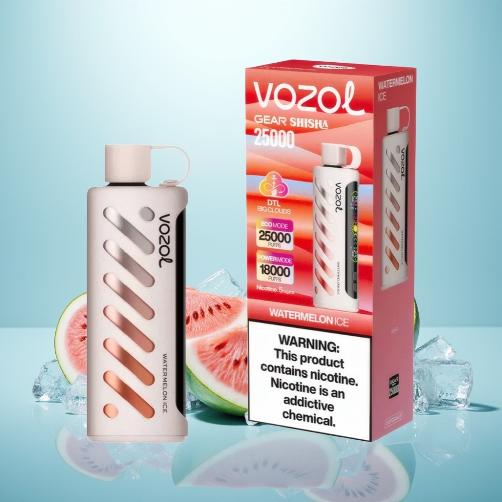 VOZOL Gear Shisha 25000 Puffs אבטיח קר Dual Mesh S.i.L.C Tech 1000mAh