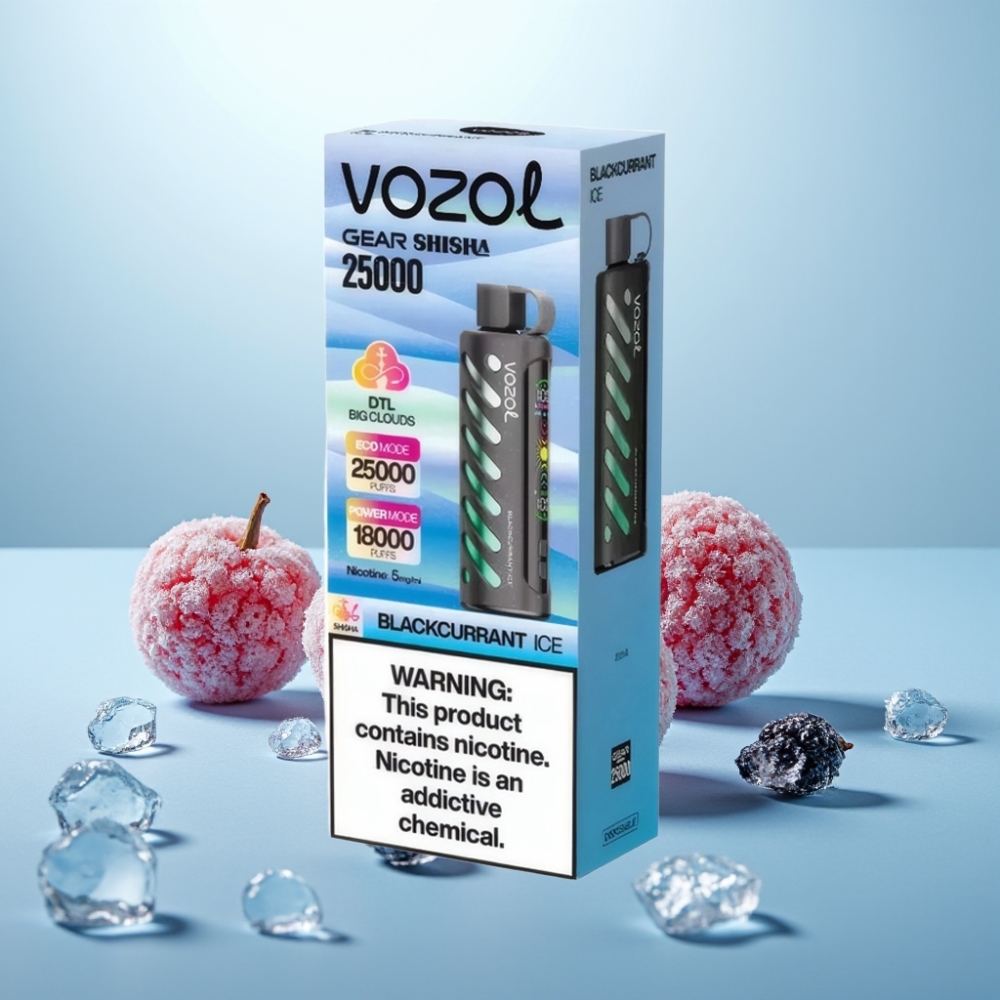 VOZOL Gear Shisha 25000 Puffs Dual Mesh S.i.L.C Tech 1000mAh Blackcurrant Ice