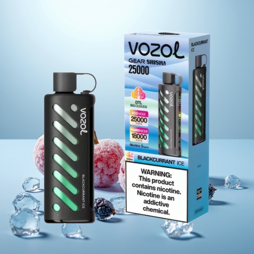 VOZOL Gear Shisha 25000 Puffs Dual Mesh S.i.L.C Tech 1000mAh Blackcurrant Ice