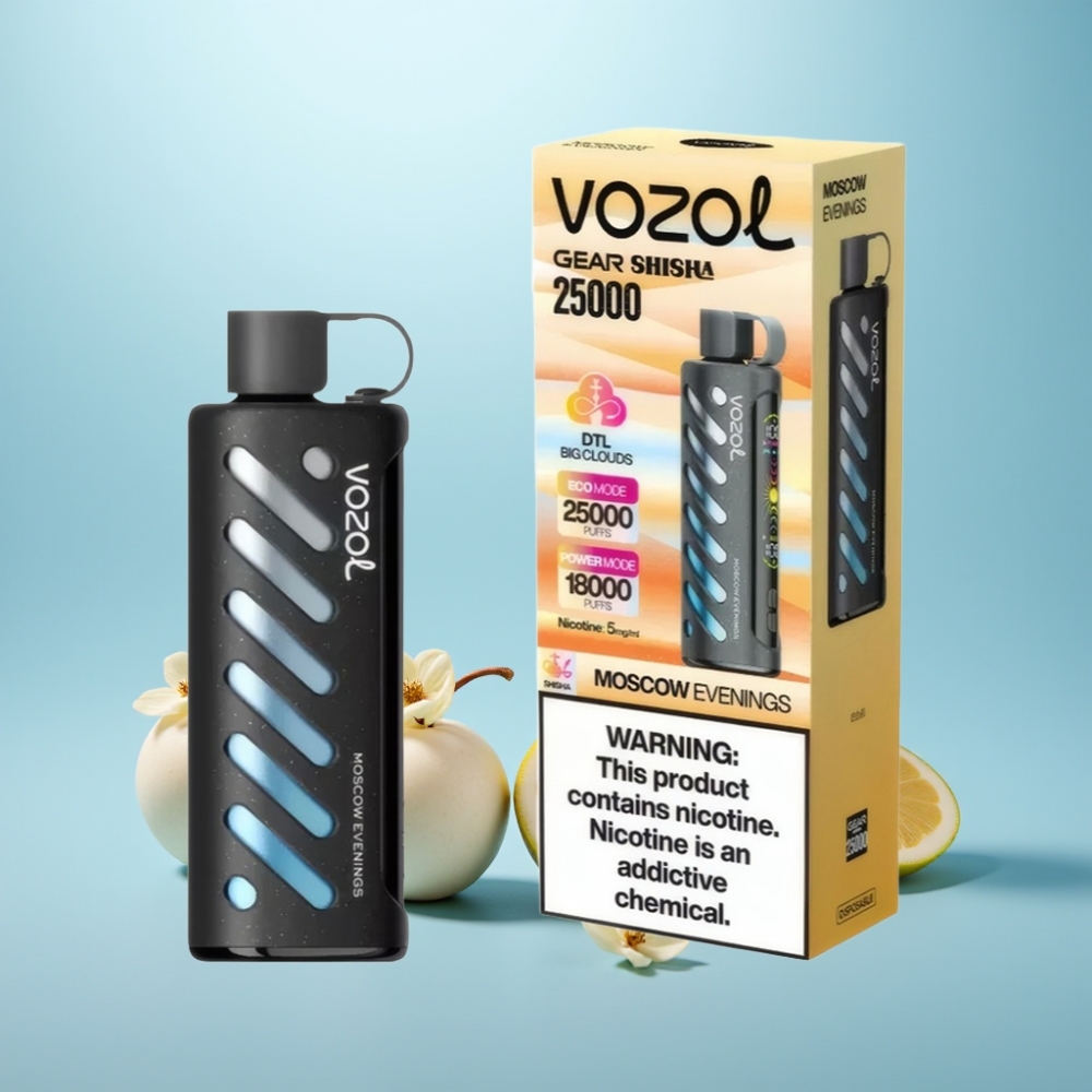 VOZOL Gear Shisha 25000 Puffs S.i.L.C Tech Dual Mesh 1000mAh 5mg/ml לילות מוסקבה