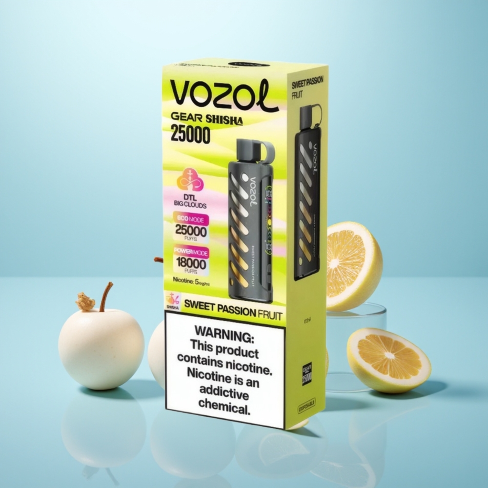 VOZOL Gear Shisha 25000 Puffs Sweet Passion Fruit 5mg/ml 1000mAh Dual Mesh