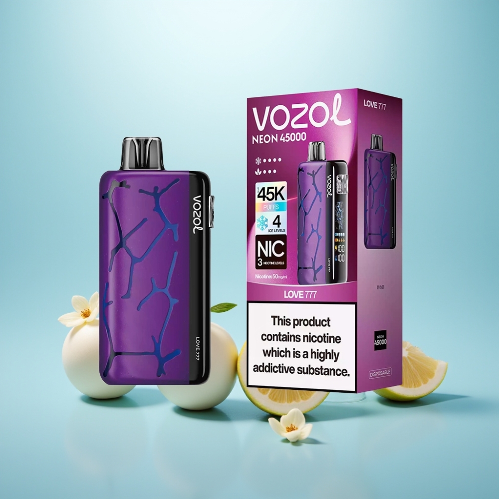 Vozol Neon 45K 45000 Puffs Vape חד פעמי אהבה 777 עם סוללה 800mAh וסליל Mesh