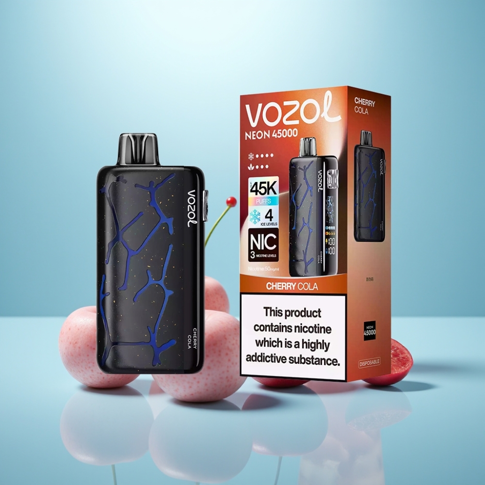 Vozol Neon 45K 45000 Puffs Vape חד פעמי דובדבן קולה עם סוללה 800mAh וסליל רשת