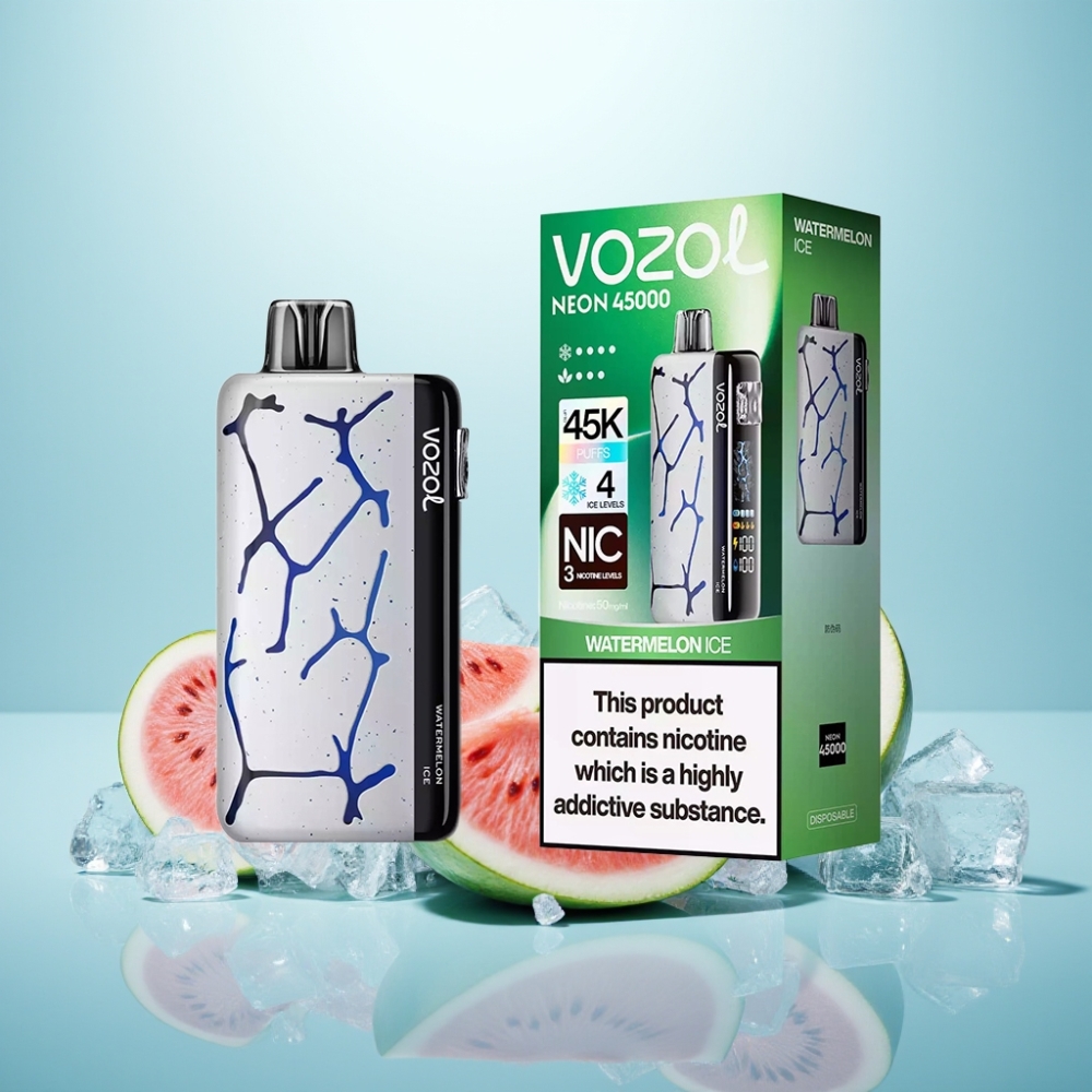Vozol Neon 45K 45000 Puffs Vape חד פעמי אבטיח קרח עם סוללה 800mAh וסליל Mesh