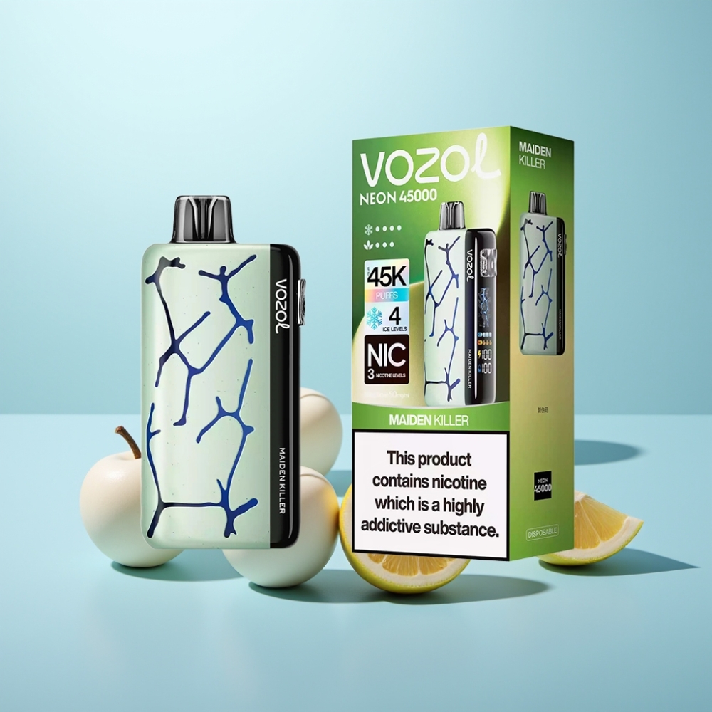 Vozol Neon 45K 45000 Puffs Vape חד פעמי רוצח הבתולה Adjustable Ice Airflow Mesh Coil