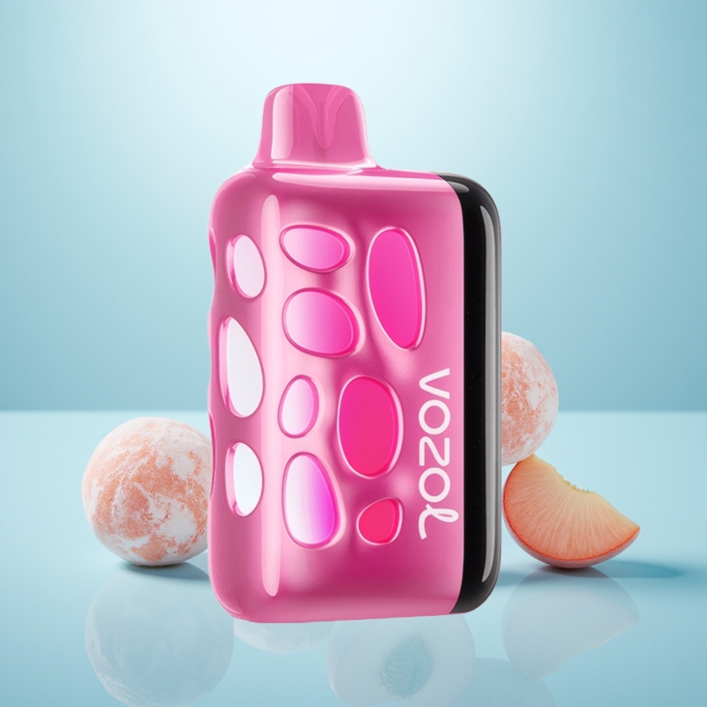 VOZOL RAVE 40000 Vape חד פעמי Peach Ice עם עיצוב זוהר 270 מעלות, טעון 80% ב-20 דקות, סוללת 1000mAh