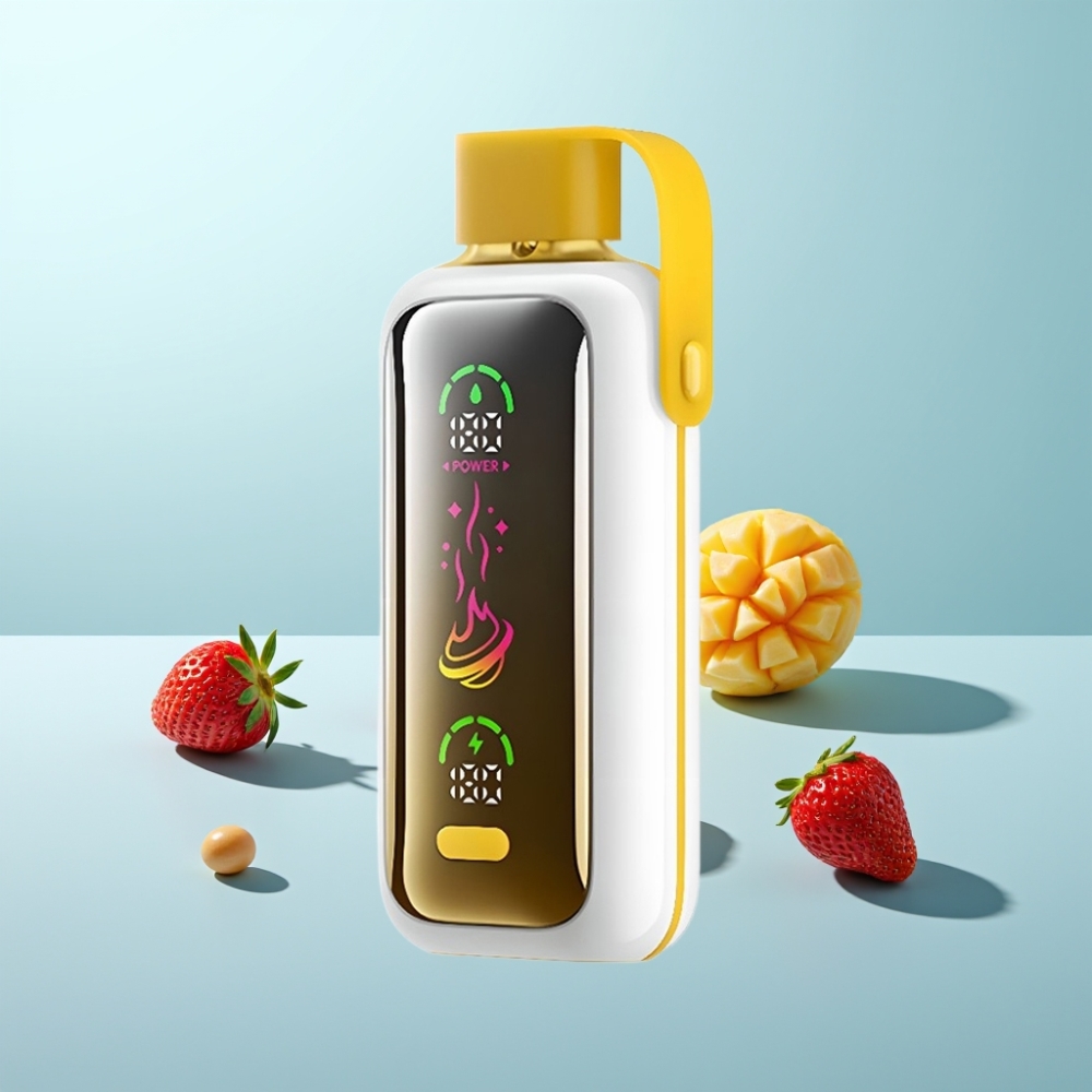 VOZOL Star 20000 Puffs 2.2" HD Mirror Screen Dual Mesh 650mAh תות מנגו