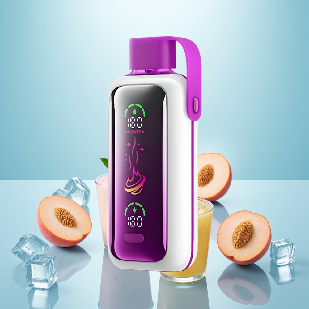 VOZOL Star 20000 Puffs HD Mirror Screen Dual Mesh Peach Ice
