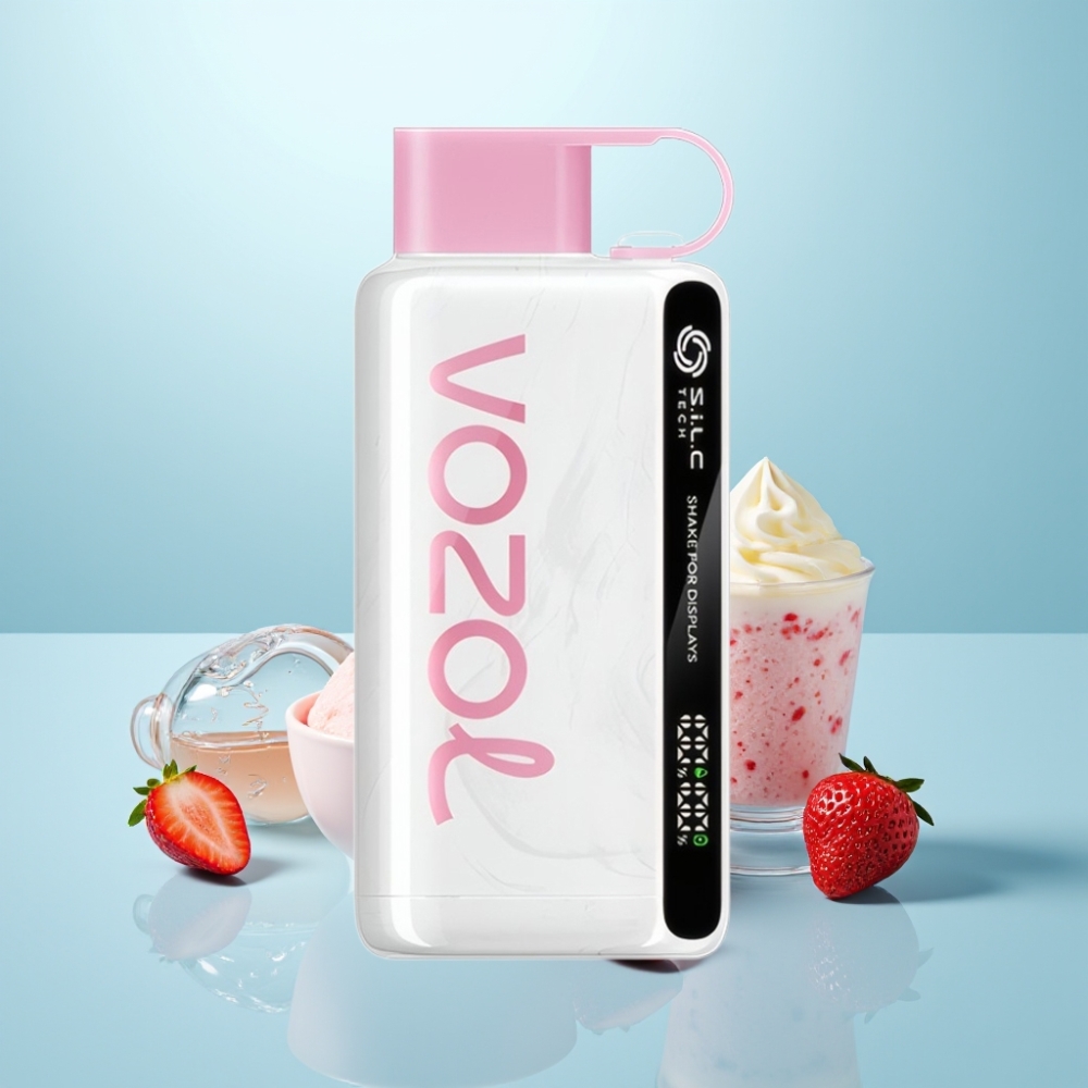 VOZOL STAR 9000/12000 Vape חד פעמי גלידת תות עם S.i.L.C TECH ו-650mAh