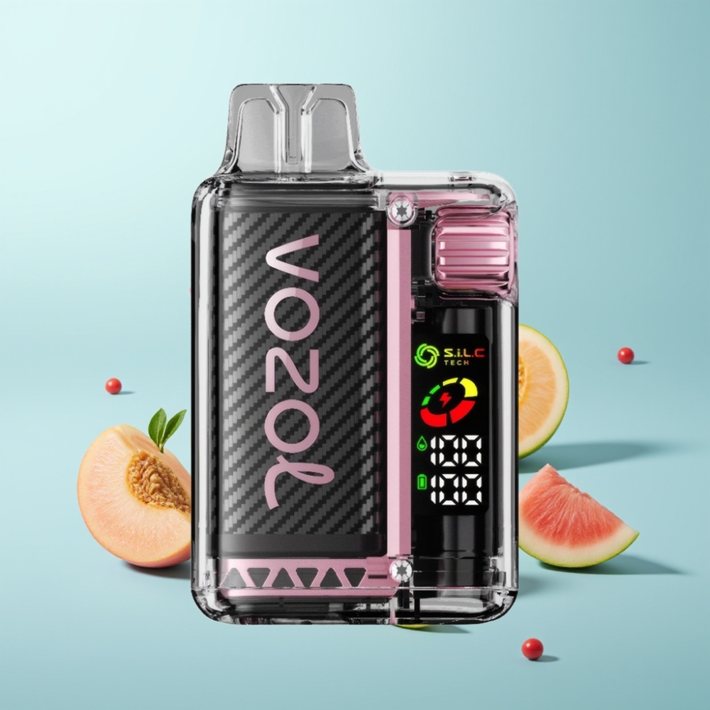 VOZOL Vista 20000 Puffs Peach Mango Watermelon Vape חד פעמי עם סוללה נטענת 650mAh, ניקוטין 2%, מסך OLED