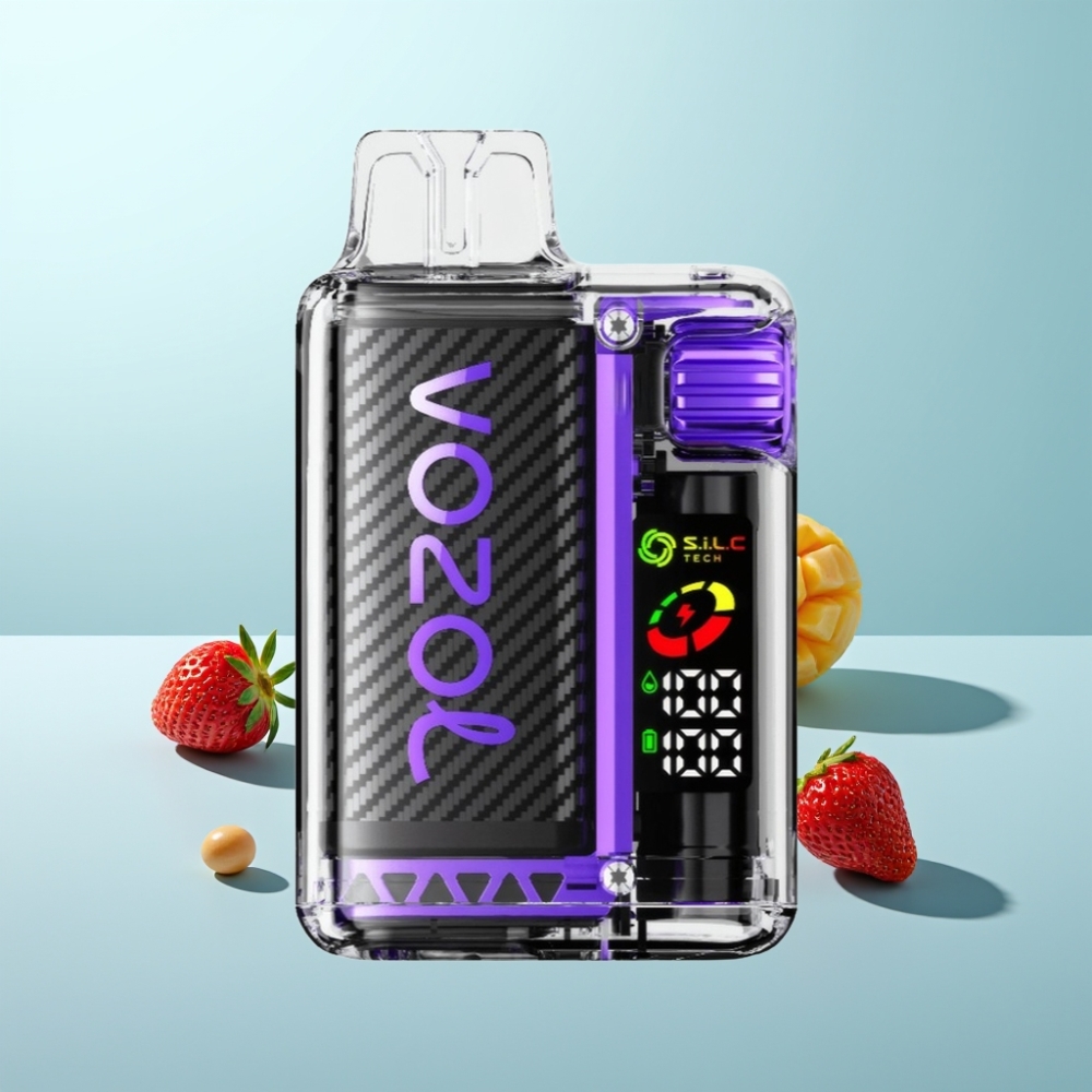 VOZOL Vista 20000 Puffs Vape חד פעמי תות מנגו עם סוללה נטענת 650mAh, עוצמת ניקוטין 2%, OLED Screen