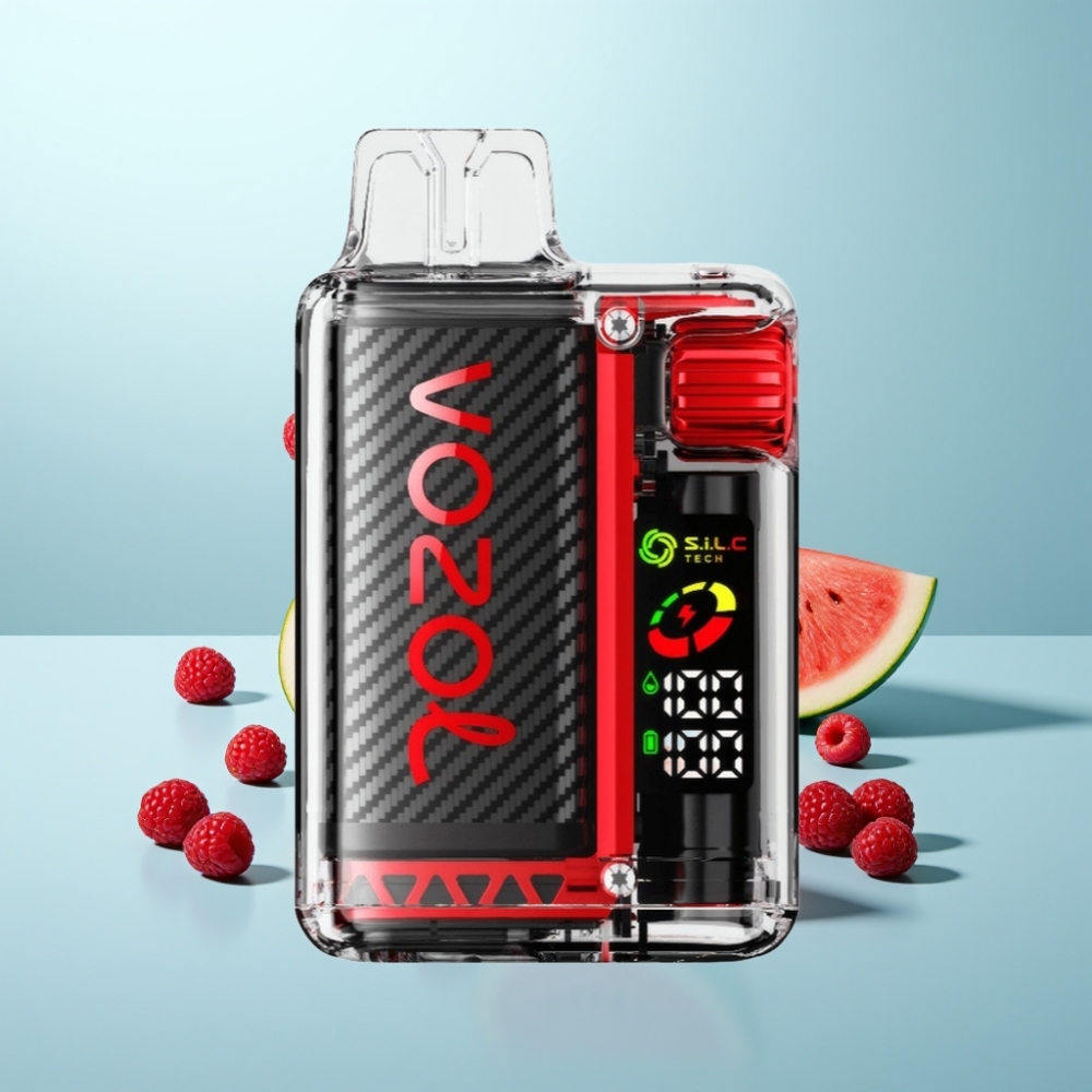 VOZOL Vista 20000 Puffs נטענת Vape חד פעמי OLED Screen S.i.L.C Tech Dual Mesh Coil בטעם פטל אבטיח